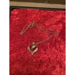 Vintage Signed PAJ BB China diamond Necklace Pendant Gold Plate  Estate